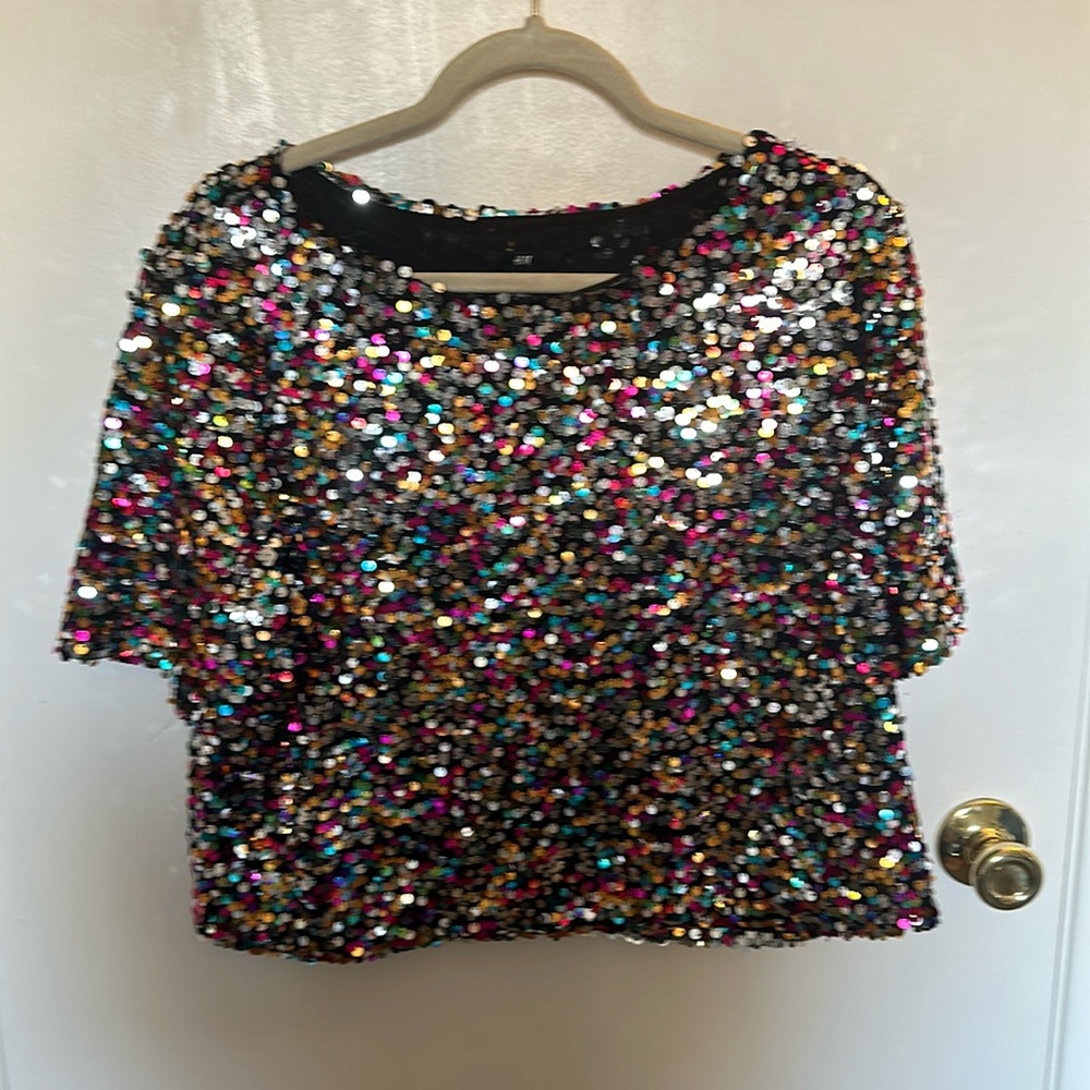 Sequin cropped top
